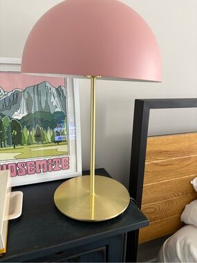 Modway Pink and Gold Dome Table Lamp